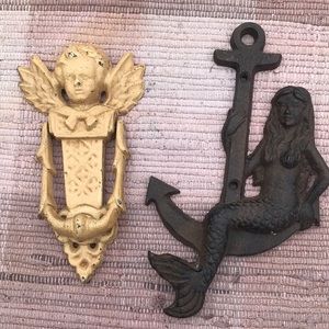 Vintage metal door knocker & Mermaid Door hanger
